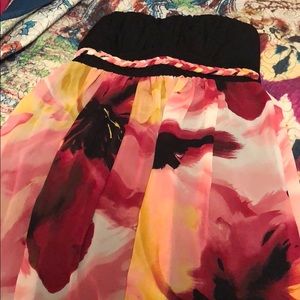 Strapless Floral Dress